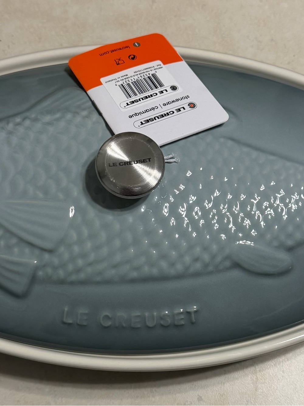 Le Creuset Sea Salt 1.6 liter Fish Baker NWT